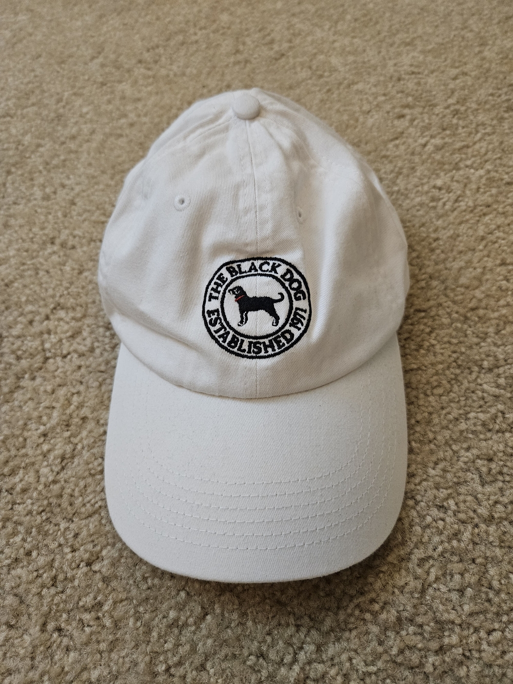 The Black Dog White Logo Baseball Cap - Classic White Dog Hat New with Tags